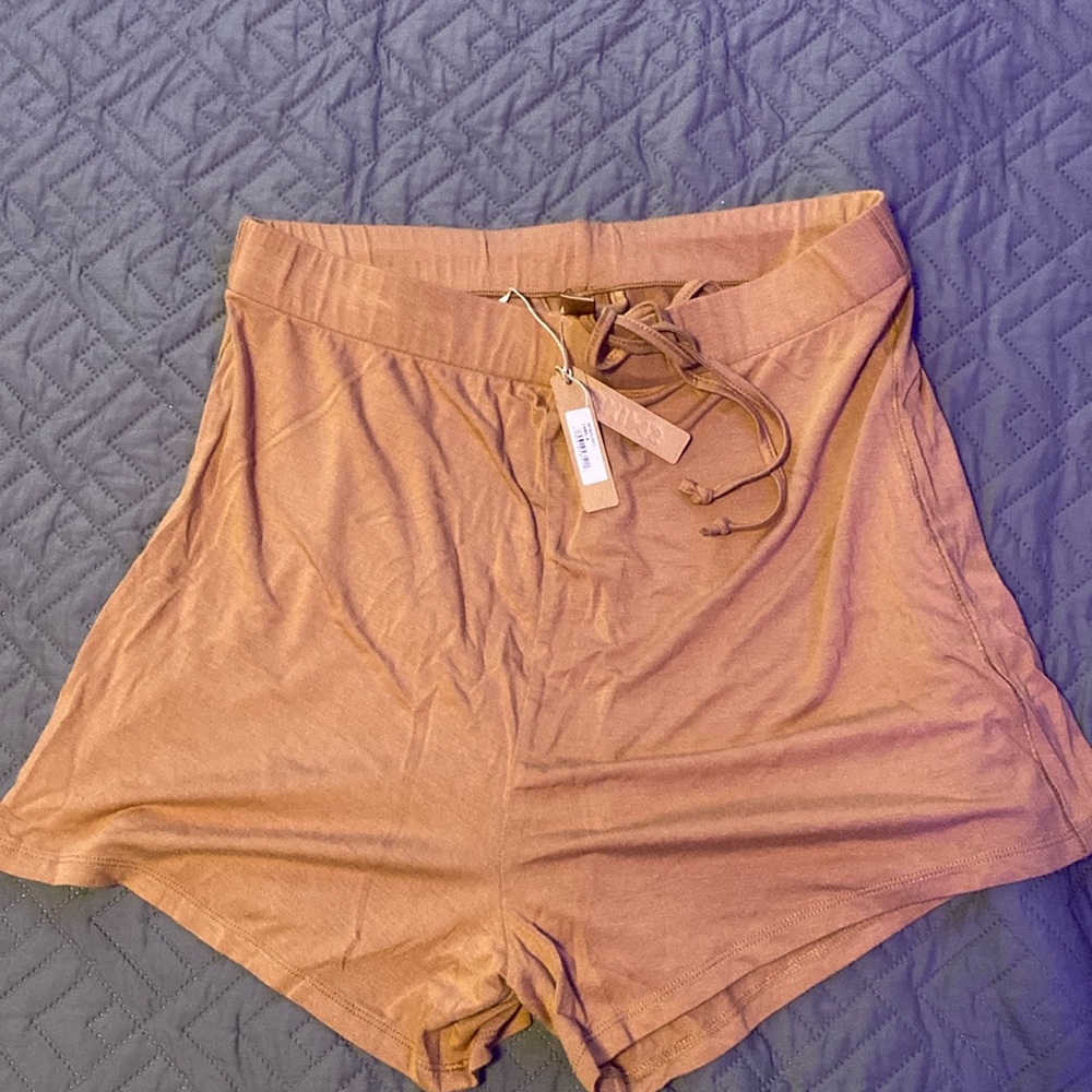 SKIMS Lounge shorts,Color of both shorts:Camel, Size:Small and XXS